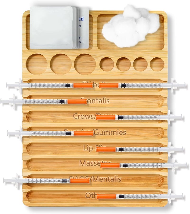 Verigud Aesthetic Practitioner Syringe Tray with Vials Holder, 3-in-1 Bamboo Syringe Organizer for Aestheticians - Image 3